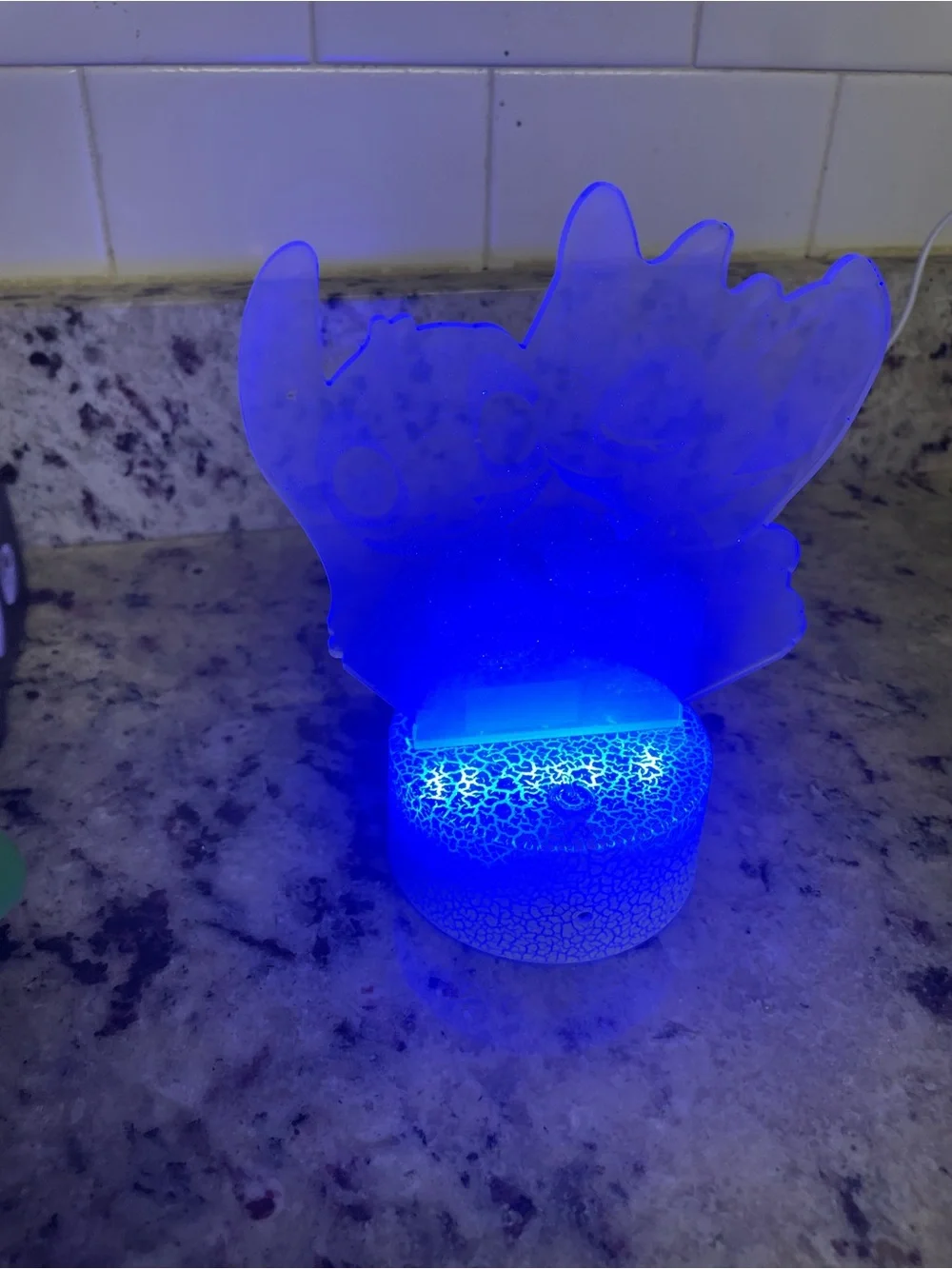 LILO & Stitch Love Kiss Blue LED Night Light for Parties - Cute Character Design
